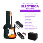 PACK ELECTRICO STRATO ZURDO SUNBURST – AMPLIFICADOR 10W - Imagen 2