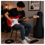 GUITARRA ELÉCTRICA STRATO RED WINE - Imagen 5