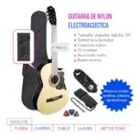 GUITARRA ELECTROACUSTICA METAL NATURAL - Imagen 2