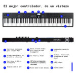 KEYLAB ESSENTIAL 88 MK3 BLACK - Imagen 4