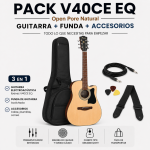 GUITARRA ELECTROACUSTICA V40CE OPEN PORE NATURAL PACK - Imagen 3