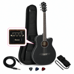 GUITARRA ELECTROACUSTICA AEG7MH WEATHERED BLACK OPEN PORE PACK