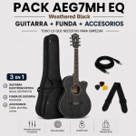 GUITARRA ELECTROACUSTICA AEG7MH WEATHERED BLACK OPEN PORE PACK - Imagen 3