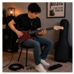 GUITARRA ELÉCTRICA STRATO BLACK RD - Imagen 5